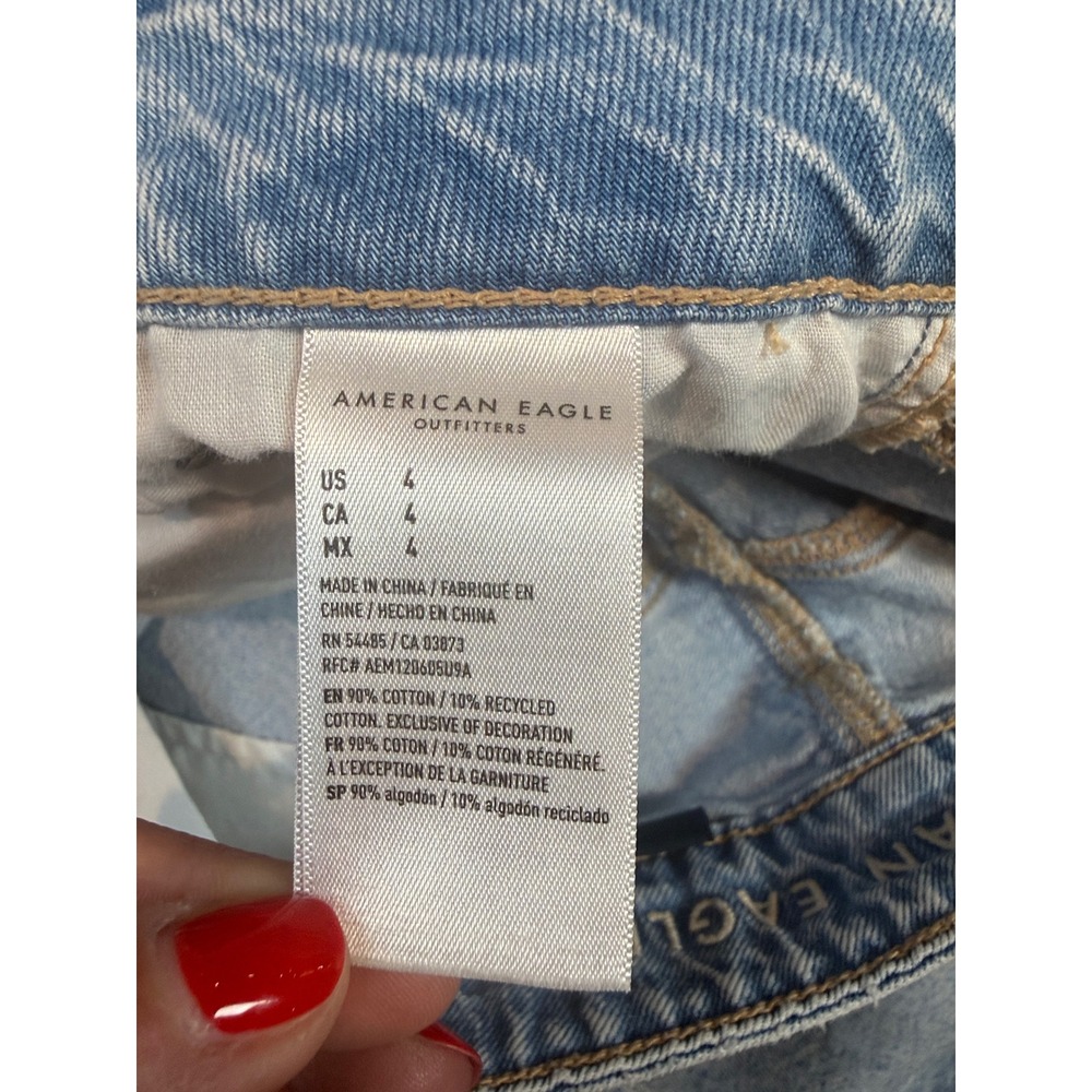 American Eagle Low Rise Maxi Denim Skirt Light Wash Front Slit Size 4 Western - Picture 6 of 8
